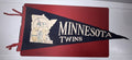 Vintage 1960s Minnesota Twins Felt Pennant Minnie & Paul Shaking Hands Full Size