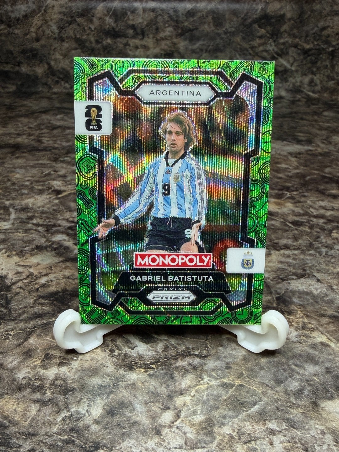 2026 Panini Monopoly Prizm WC 26 Gabriel Batistuta #4 GREEN WAVE Prizm SP