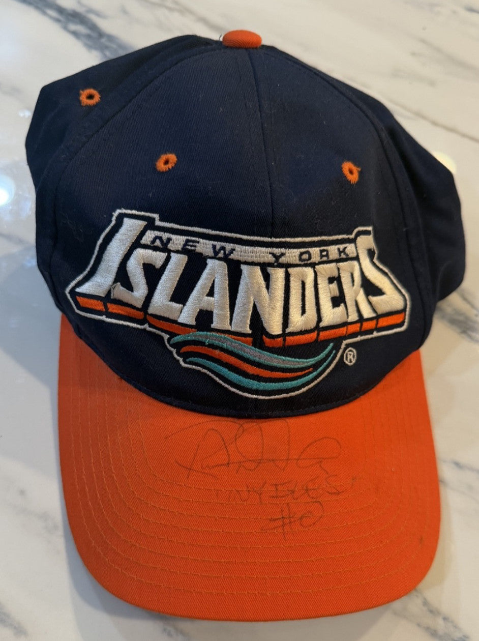 NY Islanders Snapback Hat Vintage Autographed Brian Smolinski Signed Cap