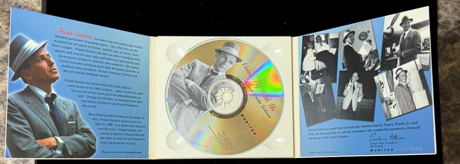 Frank Sinatra Come Fly With Us United Airlines Exclusive CD 2000 Promo Rare OOP