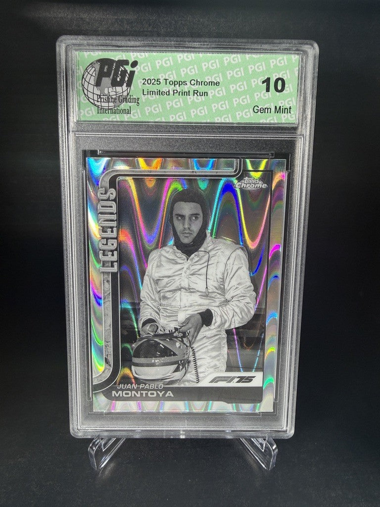 Juan Pablo Montoya 2025 Topps Chrome F1 75 Legends #156 PGI 10 Gem Mint