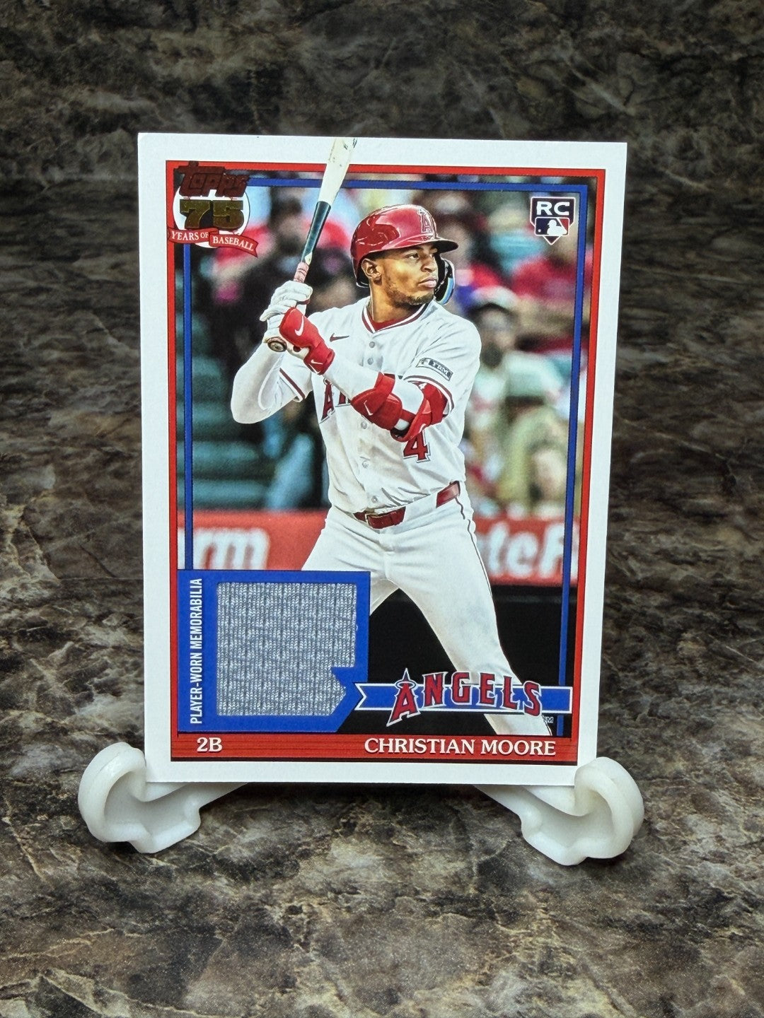 2026 Topps 1991 Topps Relic Christian Moore ROOKIE Jersey Angels #91R-CM